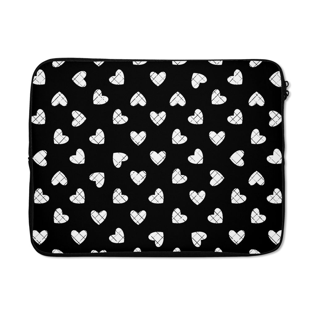 MuchoWow Laptop Hülle 17 Zoll Laptoptasche Herz - Design - Geometrie - Muster - Zipper - Schutzabdeckung