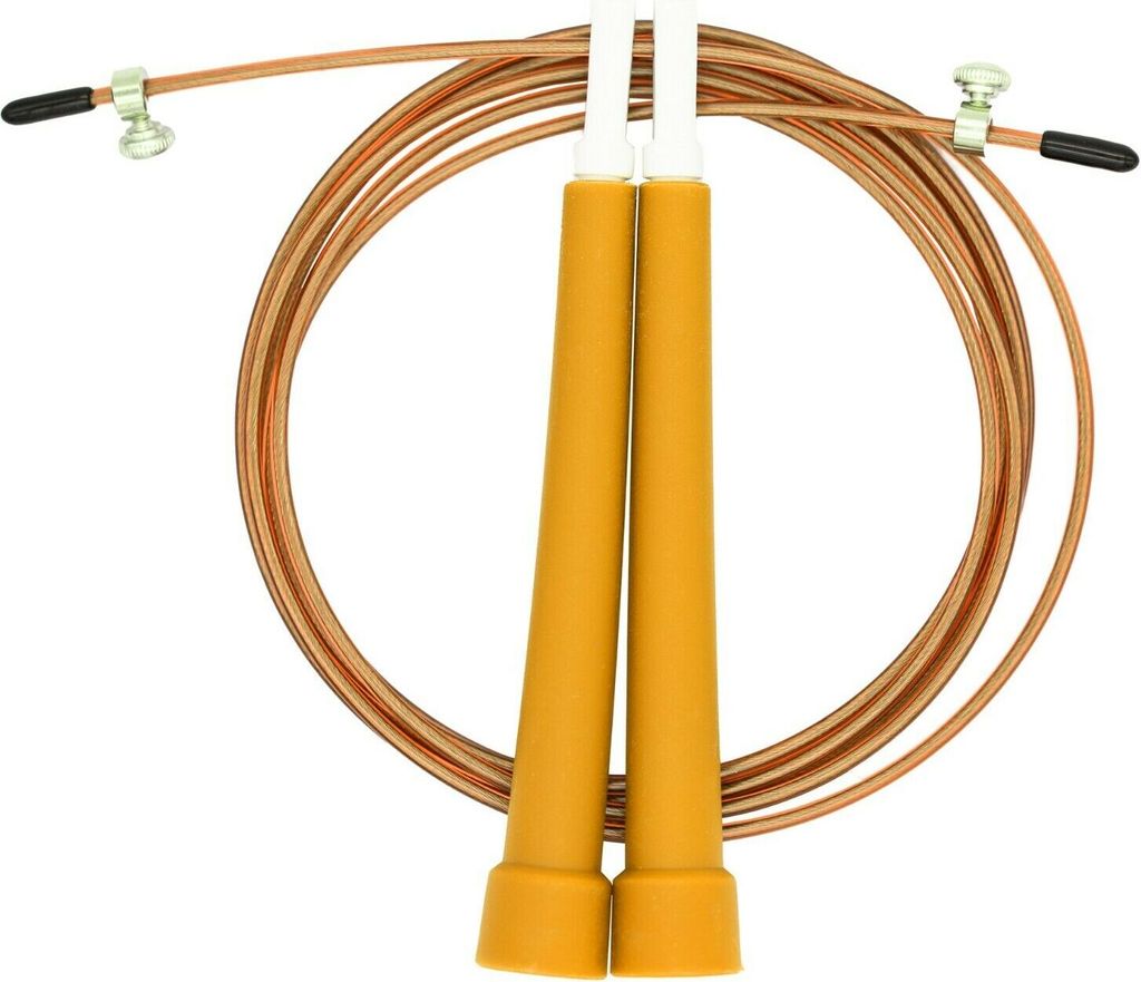 Springseil Sprungseil Seilspringen Hüpfseil Stahlseil verstellbar universal Orange