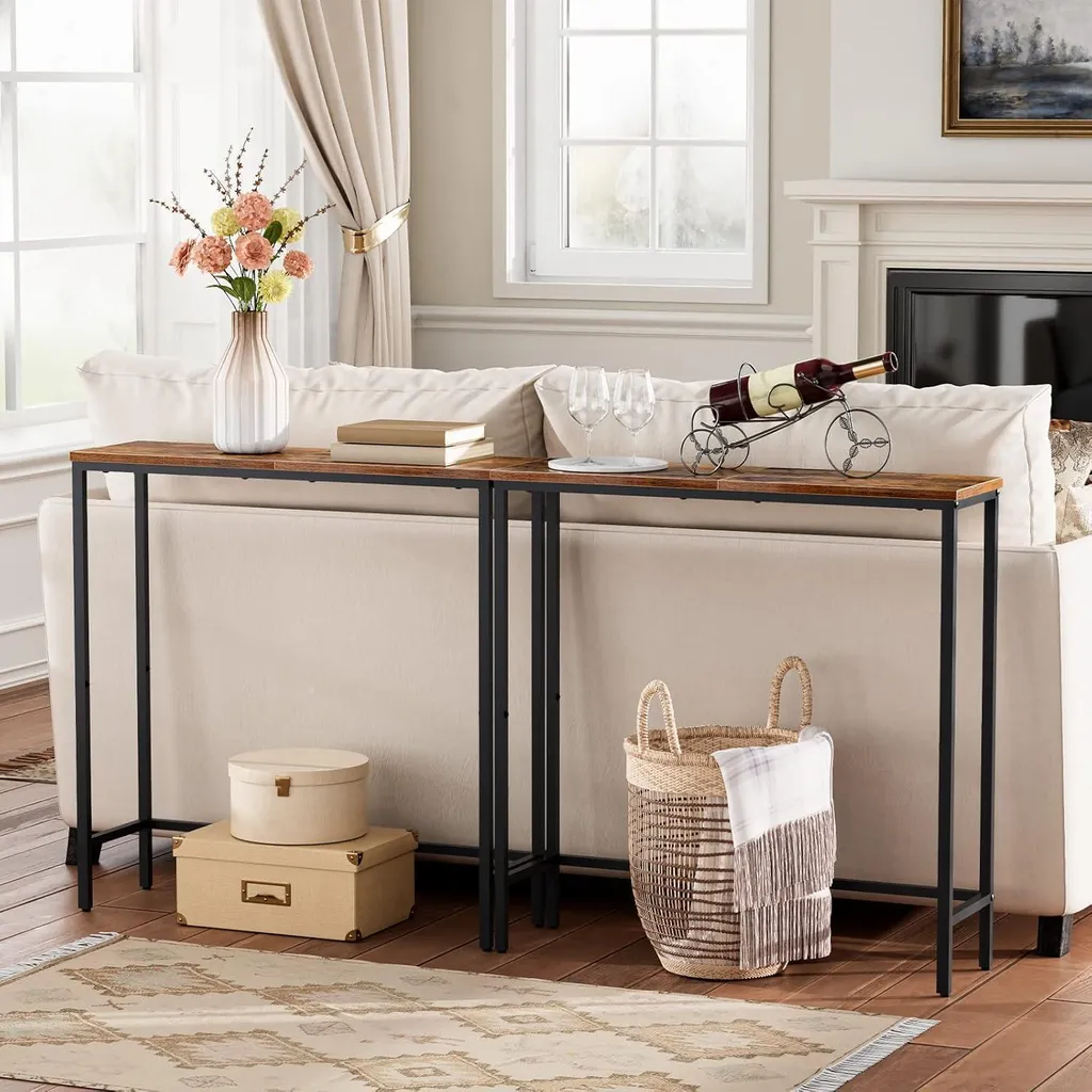 Table Console Stable pour Petits Espaces 75 cm Meuble Entrée Anti-Choc - 6