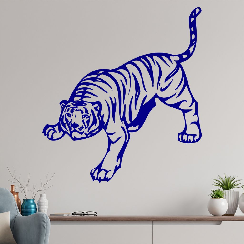 Tiger Wandtattoo in 6 Größen - Wandaufkleber Wall Sticker - Dekoration, Küche, Wohnzimmer, Schlafzimmer, Badezimmer