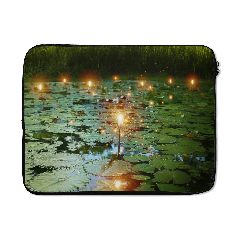 MuchoWow Laptop Hülle 17 Zoll Laptoptasche Lichter im Graben - Zipper - Schutzabdeckung