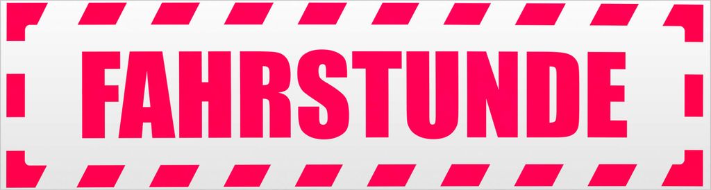 Kiwistar Fahrstunde gestreift Magnetschild Schild magnetisch - 30cm Neonpink - Magnetfolie für Auto PKW Kfz