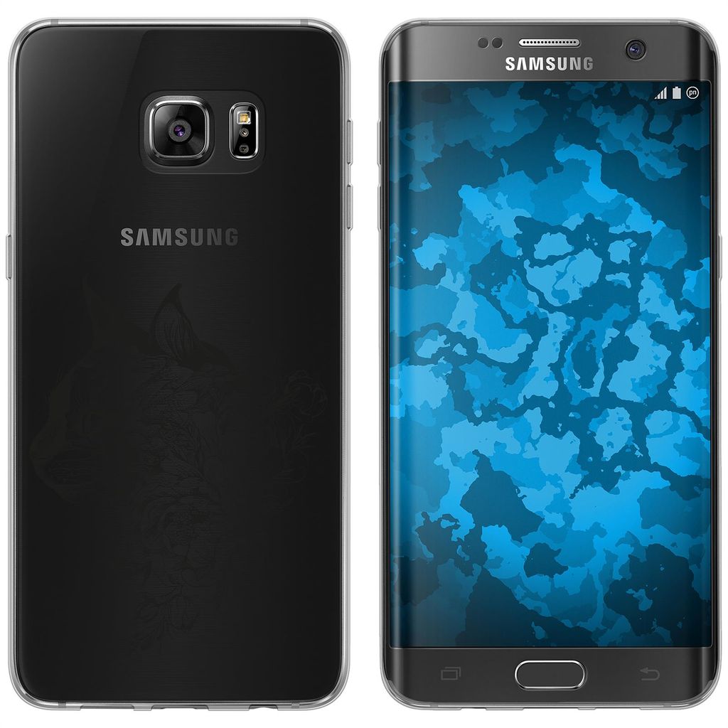 PhoneNatic Case kompatibel mit Samsung Galaxy S7 Edge Silikon-Hülle Floral Katze M2-1