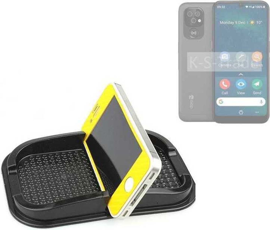 K-S-Trade Auto Anti Rutsch Matte Smartphone-Halter kompatibel mit Doro 8100 Haft Pad Armaturenbrett Handy-Halterung Silikon