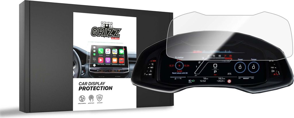 Keramische Autodisplayfolie für Audi A6 C8 Virtual Cockpit 12,3" (2018-...), Grizz Protector