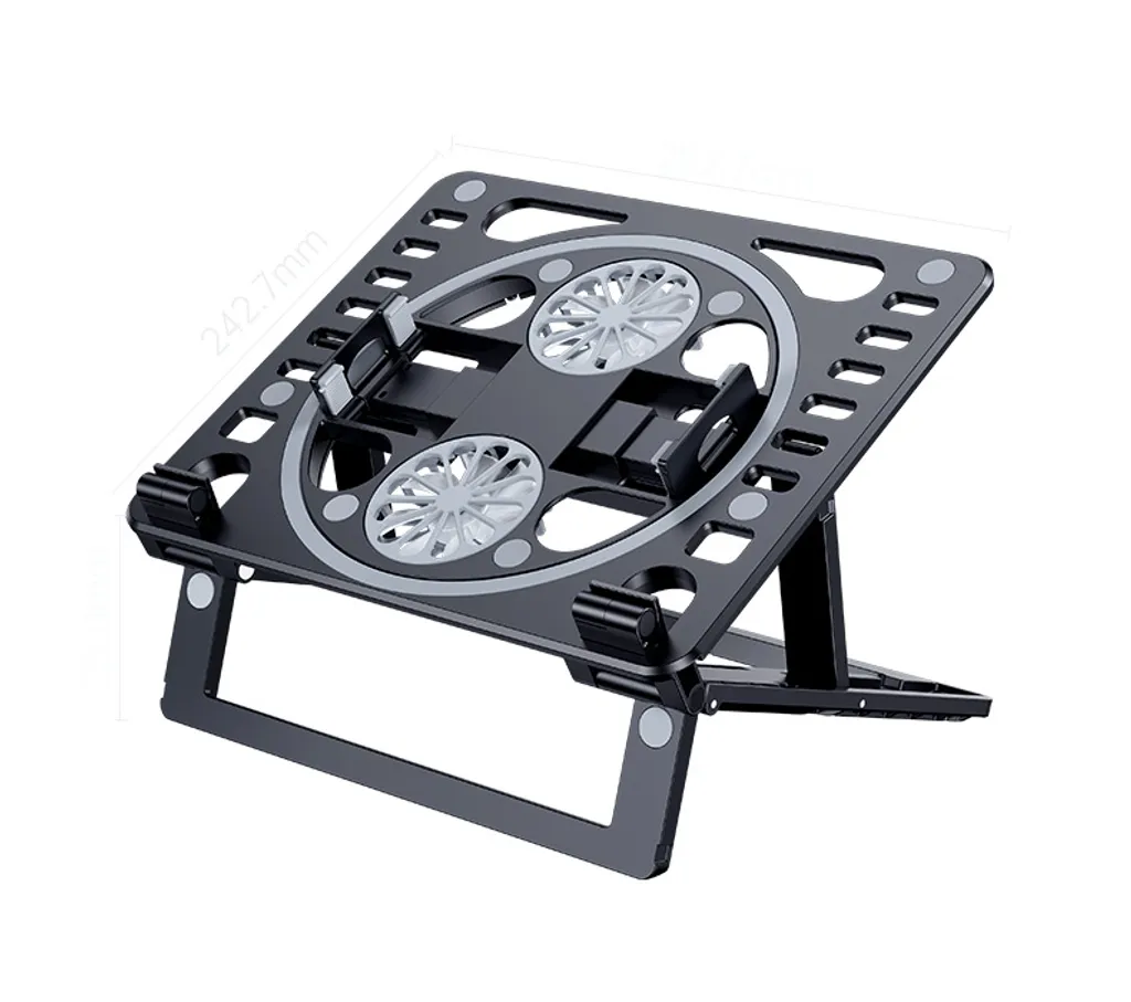 Support Ventilé pour Ordinateur Portable - 2 Ventilateurs et 6 Angles