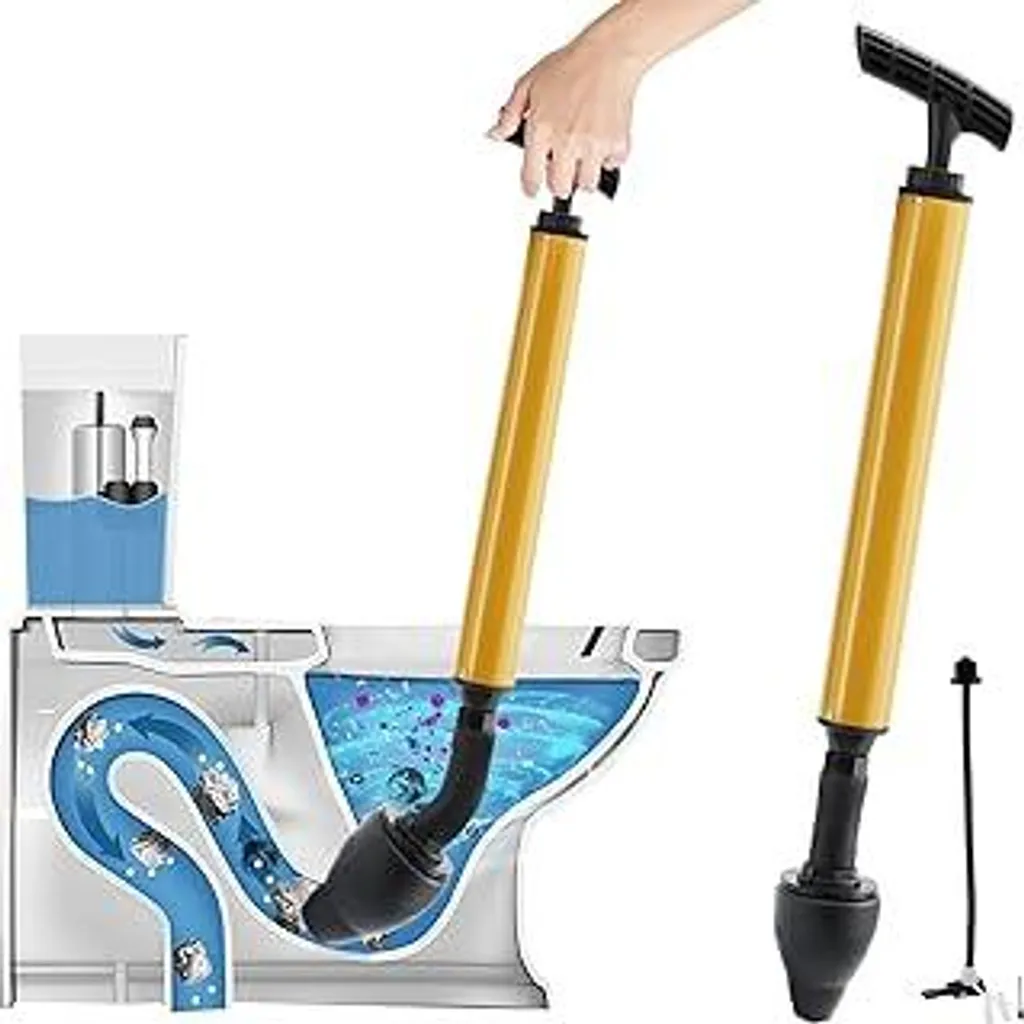 Pompa per pulizia tubature ad alta pressione Pompa per pulizia scarichi, Nuovo sturalavandini, Sturalavandini per WC Pulitore per tubature ad aria compressa Risolve rapidamente gli intasamenti degli scarichi Sturalavandini per WC per la pulizia di tubature e lavandini