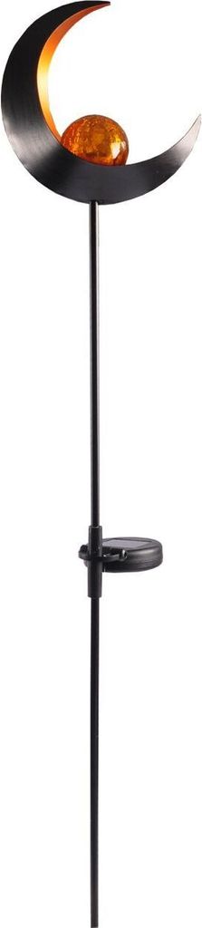 Solar Metall-Gartenstecker 95cm LED Glaskugel Gartendeko Mond Tropfen Flamme TOP, Form:Mond