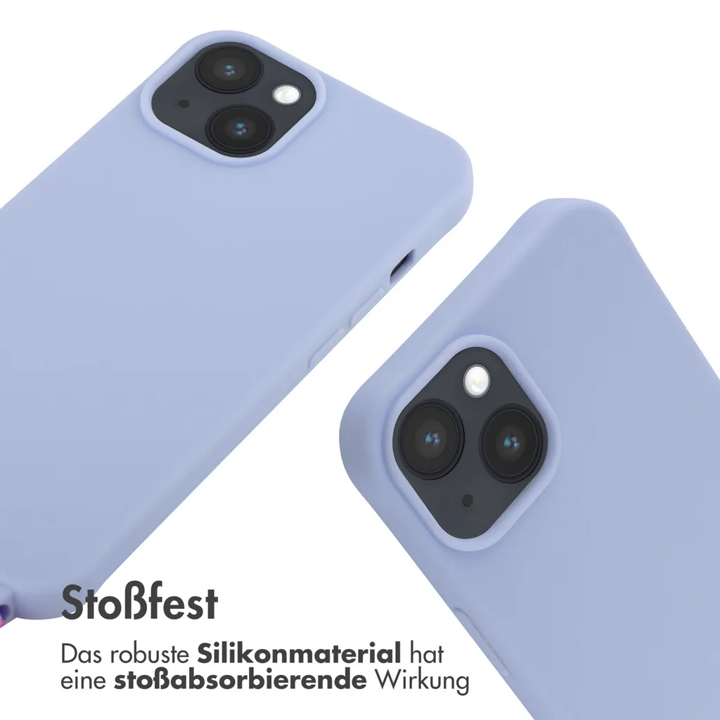 Custodia in silicone per iPhone 14 Pro Max (grigio lavanda