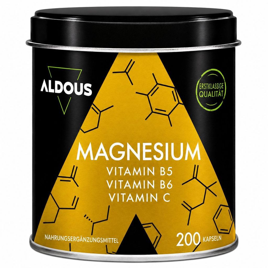 200 Kapseln Magnesiumcitrat 1500 mg + Vitamin C, B6, B5 Maximale Dosis - Einzigartige Formel mit 450mg reinem Magnesium - Reduziert Müdigkeit