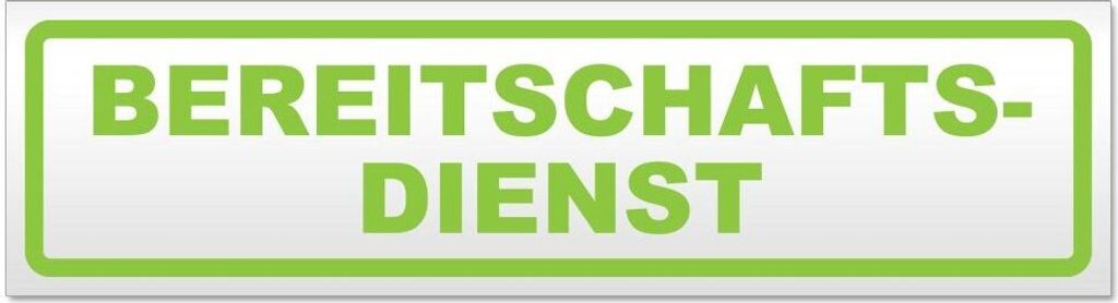 Kiwistar - Autoaufkleber - Lindgrün - 45 x 12 cm - Bereitschaftsdienst - Hinweis Aufkleber Sticker für Auto, Kfz, Fahrrad, PKW, LKW