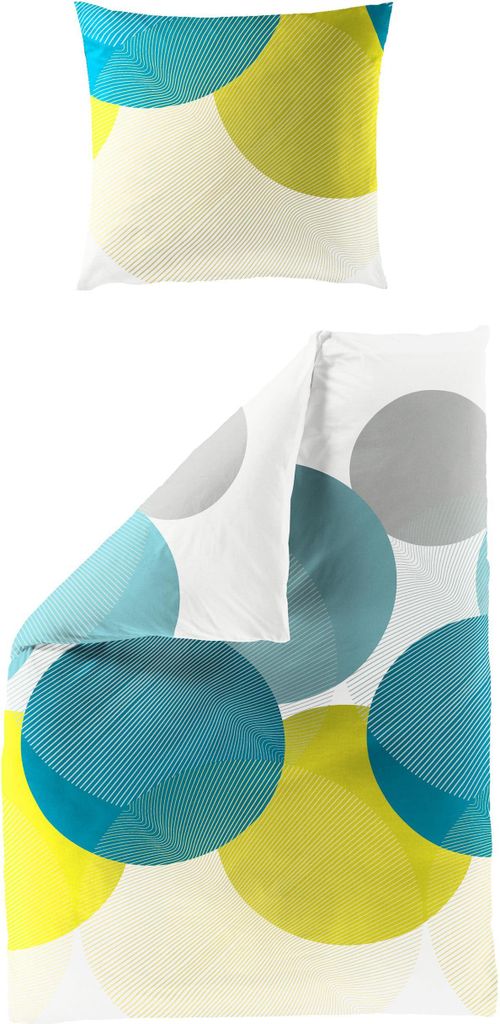 BIERBAUM Bettwäsche Mako-Satin petrol 155x220cm, mit 1 Kissen