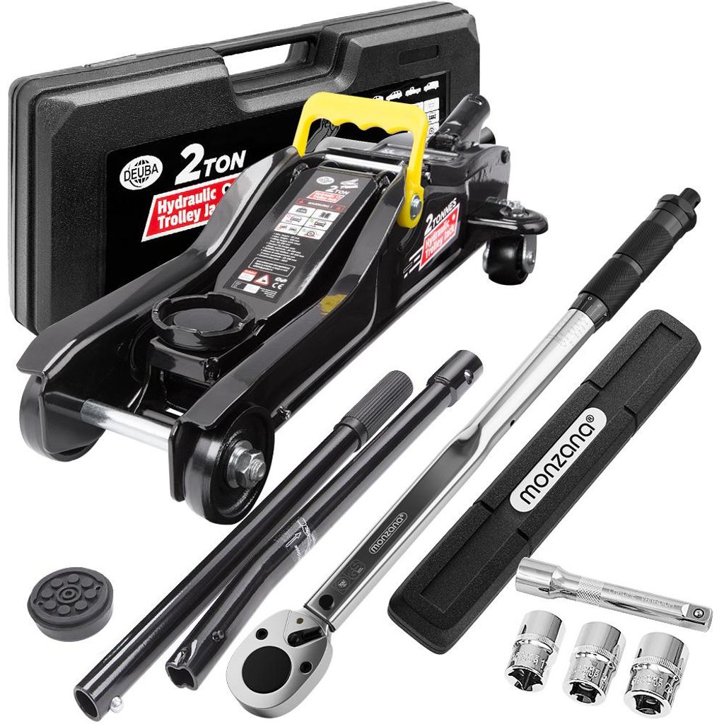 DEUBA® hydraulischer Flachwagenheber 2 Tonnen 85-330mm Set Produktbild 