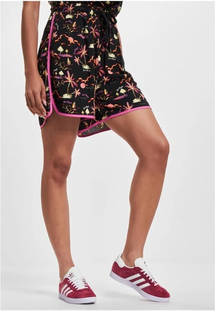 Short Just Rhyse Waikiki noir coloré pour femme taille L en coton doux