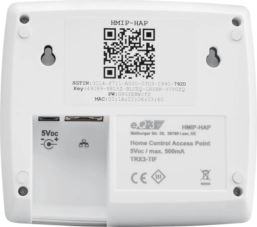 Homematic IP HMIP-HAP Point d'Accès Centrale Smart Home Domotique Blanche - 26