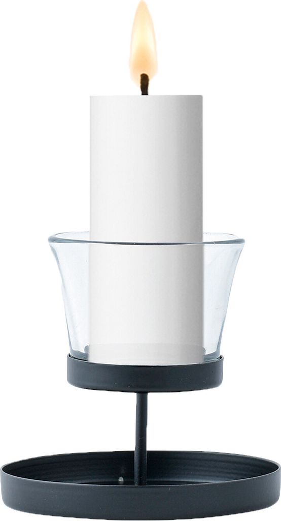 Marrakesch Skandinavische Deko Teelichthalter aus Metall & Glas in schwarz 10 cm groß | Windlicht Jurana als Wohnzimmer Tisch Deko | Exquisite Ker...