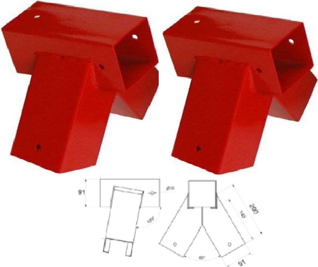 Wippchen-Shop 2 Schaukelverbinder 90/90mm 100° Grad Rot Produktbild 