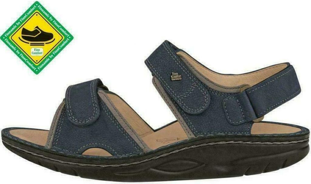 Finn Comfort, Yuma, Damensandale, Lake, Blau, Leder, Neu - Produktbild 