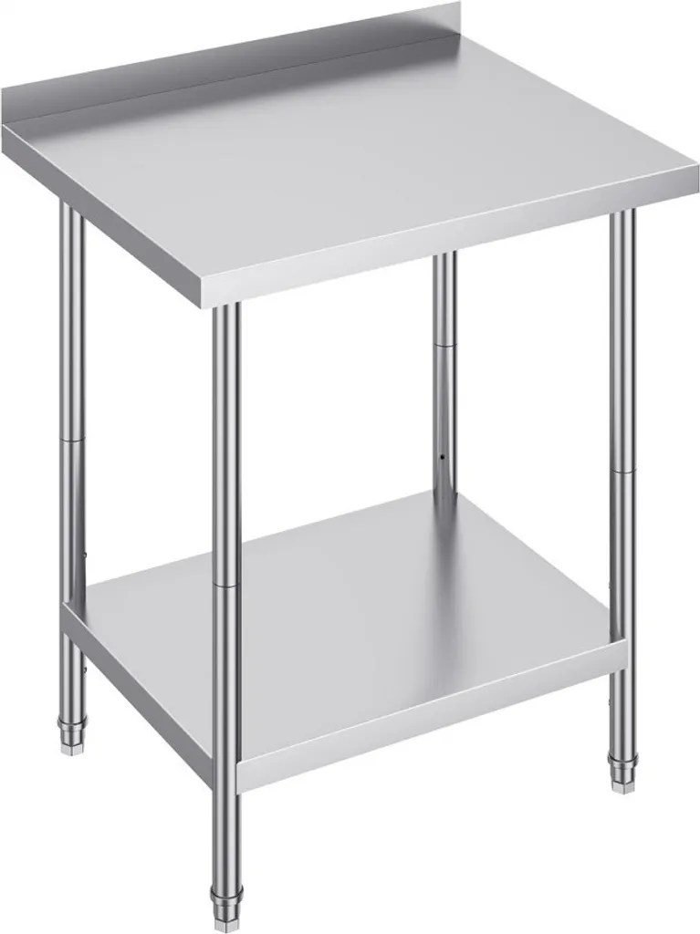 Table de travail professionnelle inox 610x762 mm pour cuisine CHR