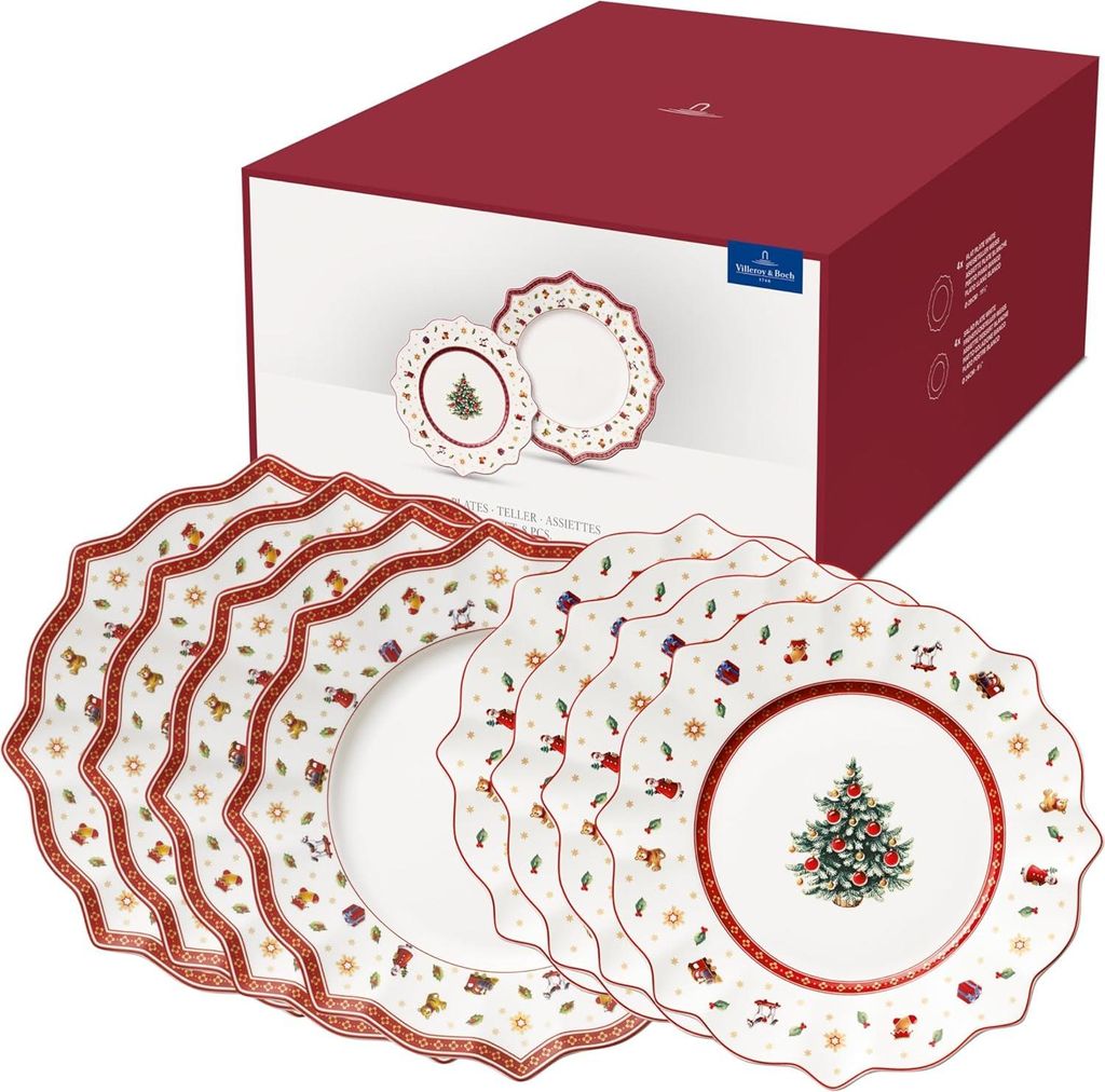 8-teiliges Tafelset mit nostalgischem Design für Weihnachten