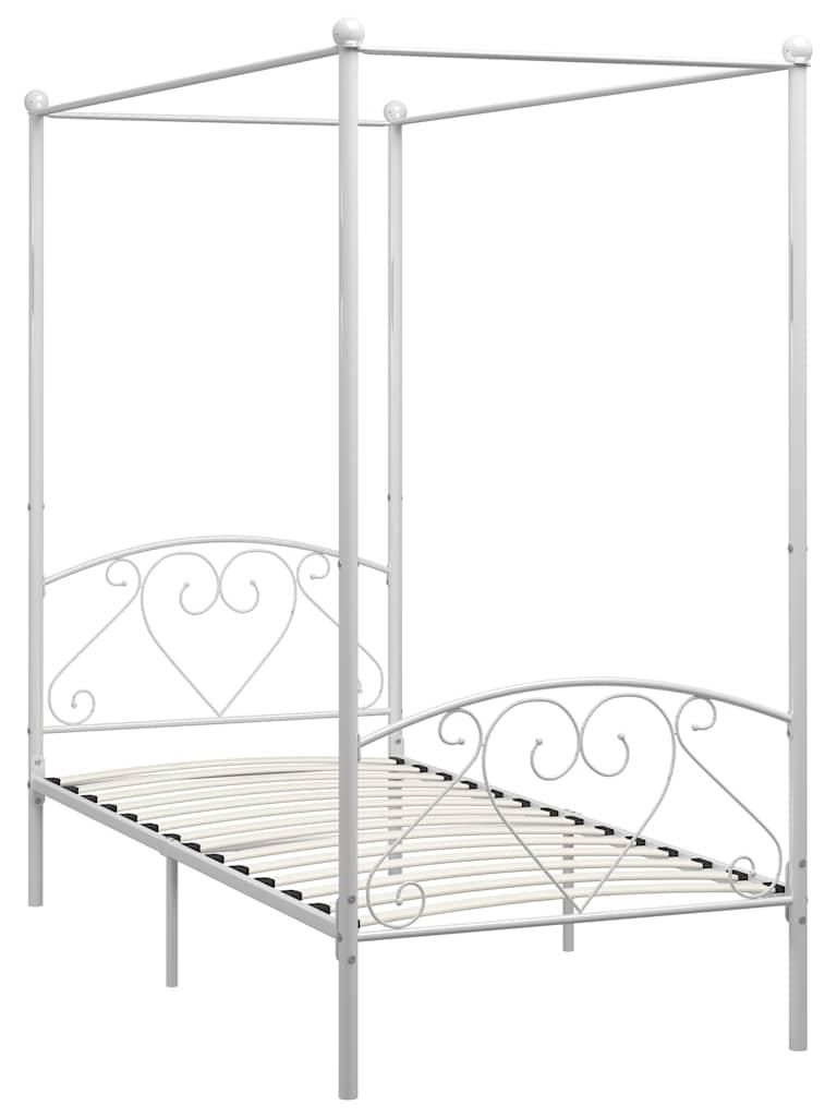 vidaXL Himmelbett-Gestell Weiß Metall 120 x 200 cm Produktbild 