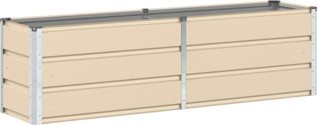 vidaXL Fioriera avorio 160 x 40 x 45 cm acciaio Immagine del prodotto 