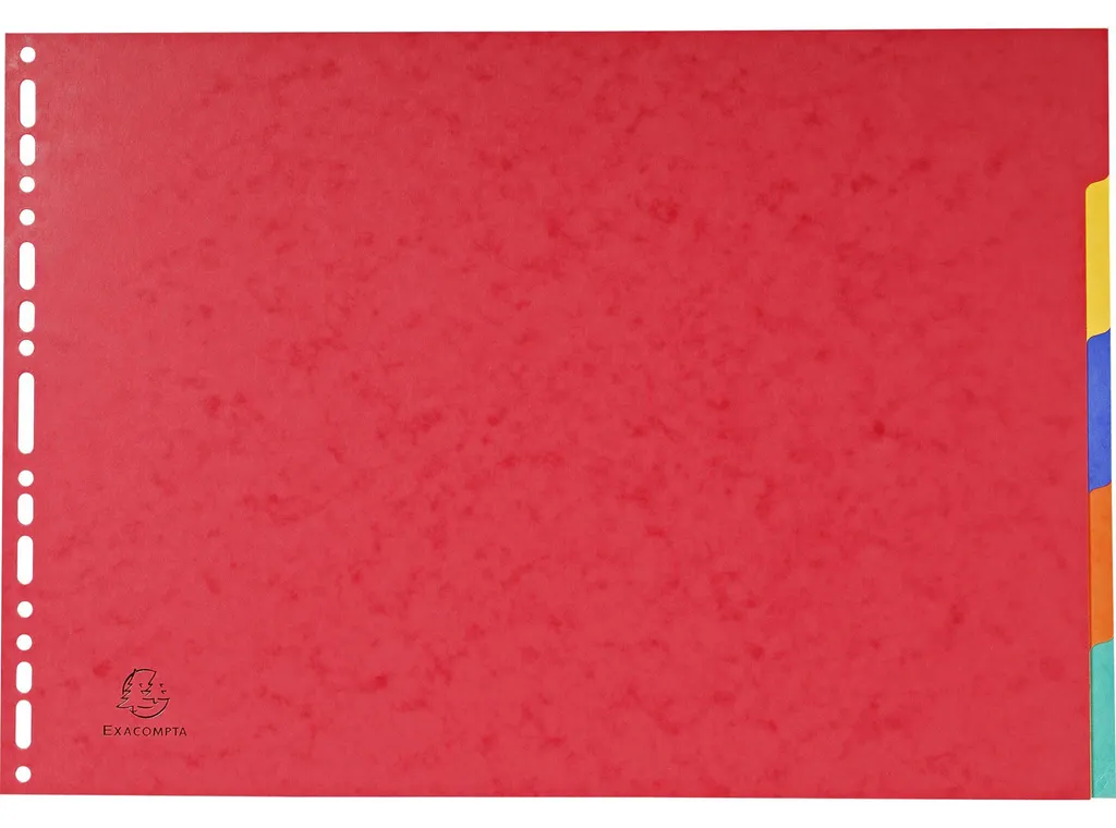 Intercalaires A3 en Carte de Lyon 400g - 5 Touches Colorées Exacompta