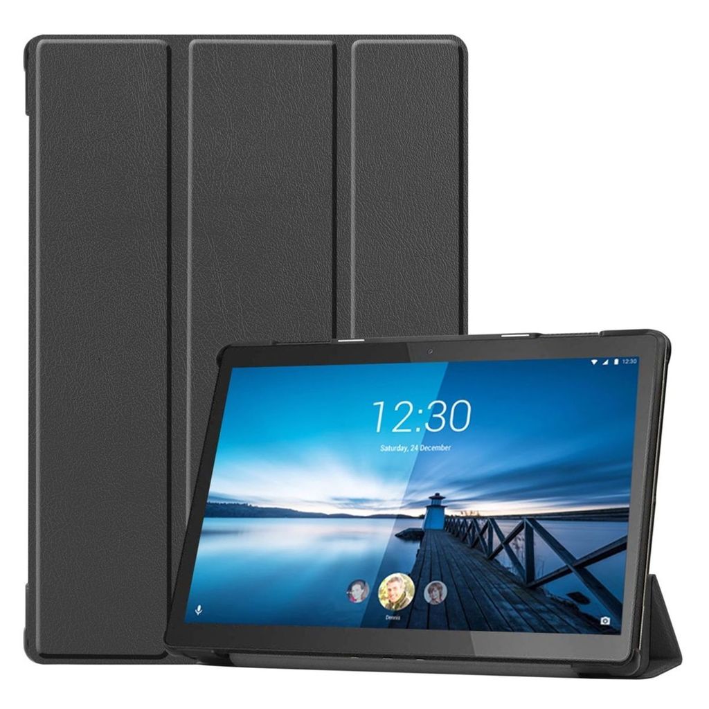 König Design Tablet-Hülle kompatibel mit Lenovo M10 FHD REL TB-X605FC Kunstleder Smart Cover Case Etui Schwarz