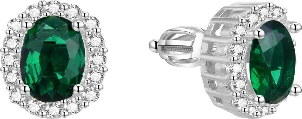 Boucles d'oreilles argentées pailletées pour Mariage et Soirée Chic 925