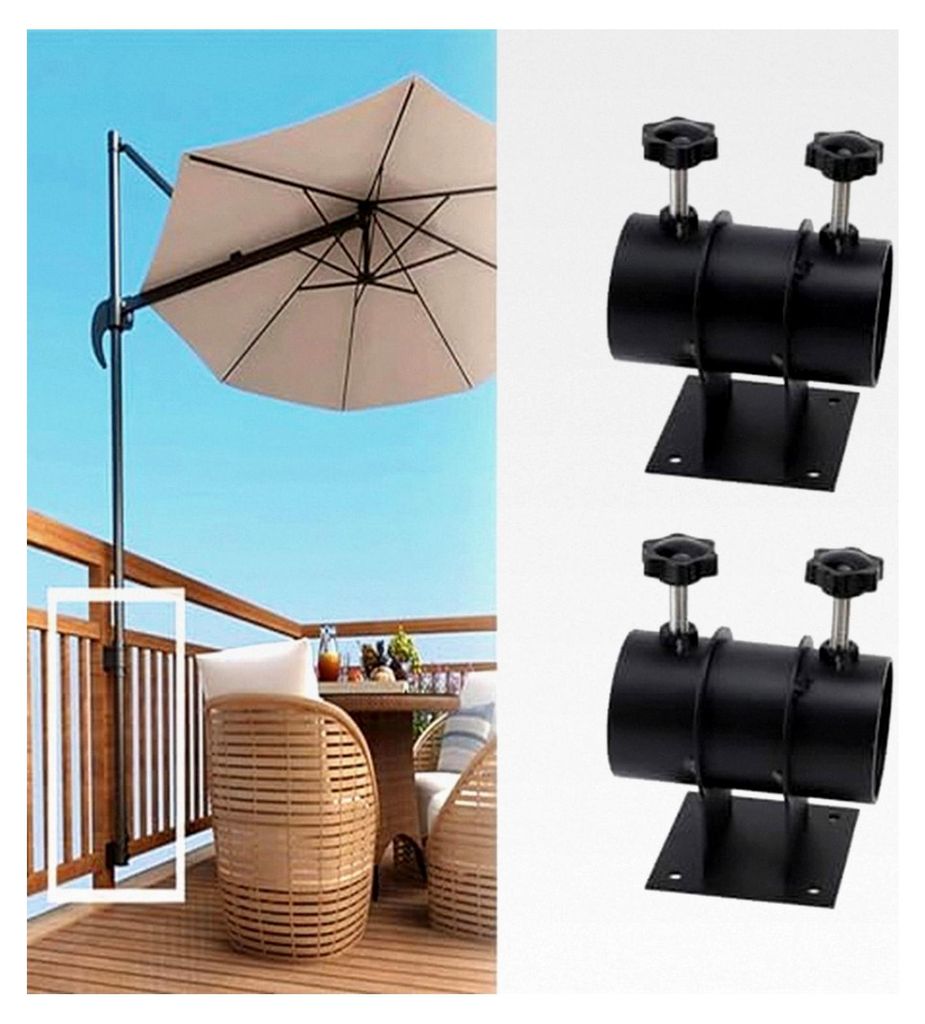 Robuster verstellbarer Sonnenschirmhalter Kohlenstoffstahl für Terrassen, Terrassengeländer, wasser- und rostbeständig