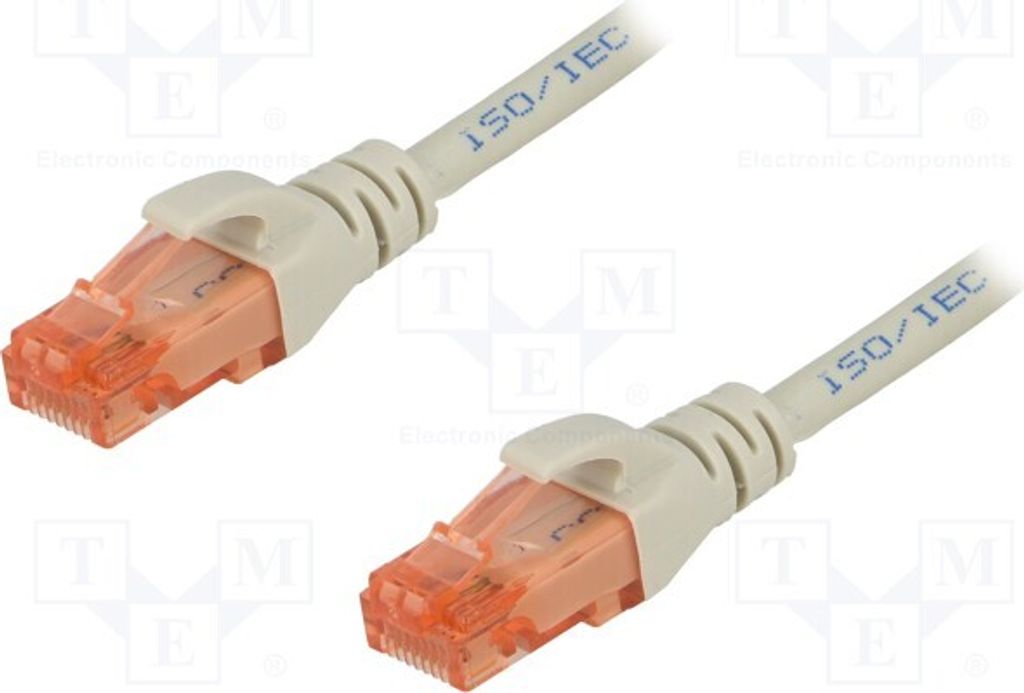 1x 2 DK-1617-015 RJ45-Kabel 1,5m grau 6 Cu