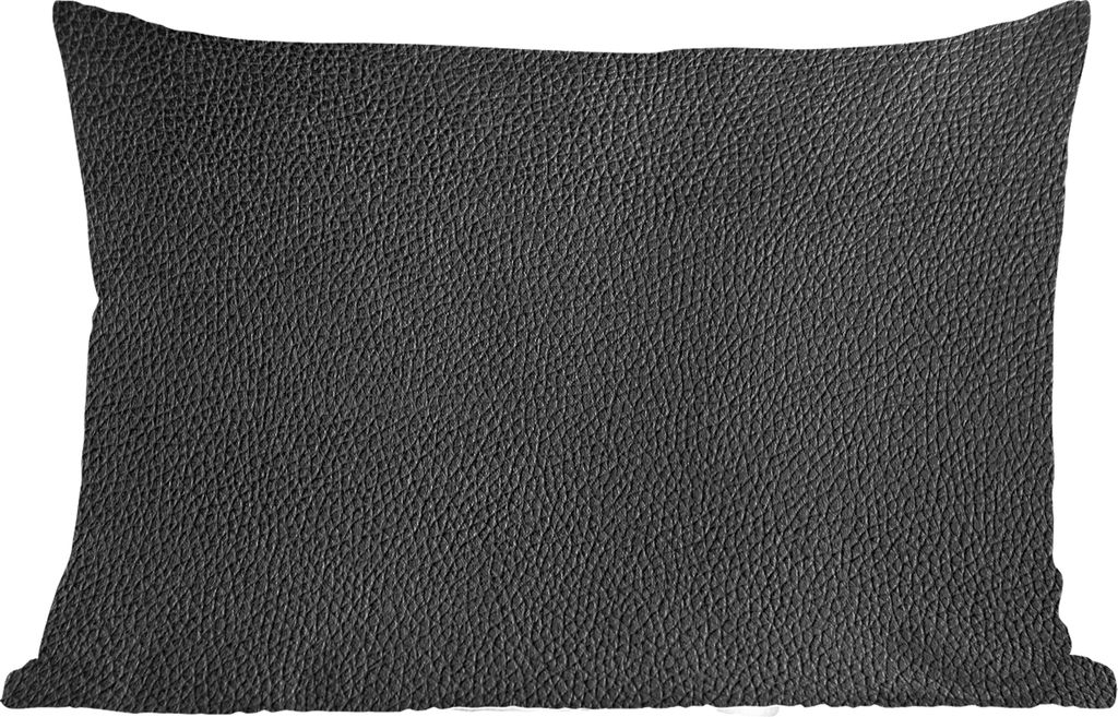 MuchoWow Outdoor Kissen - Leder - Lederoptik - Schwarz - Hell - 60x40 cm - Wetterfest - Lounge Kissen - Zierkissen - Kissen für Innenräume