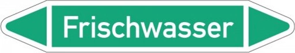 Dreifke Aufkleber I RKZ-Etikett Frischwasser, DIN 2403, grün/weiß, für Ø 15-...