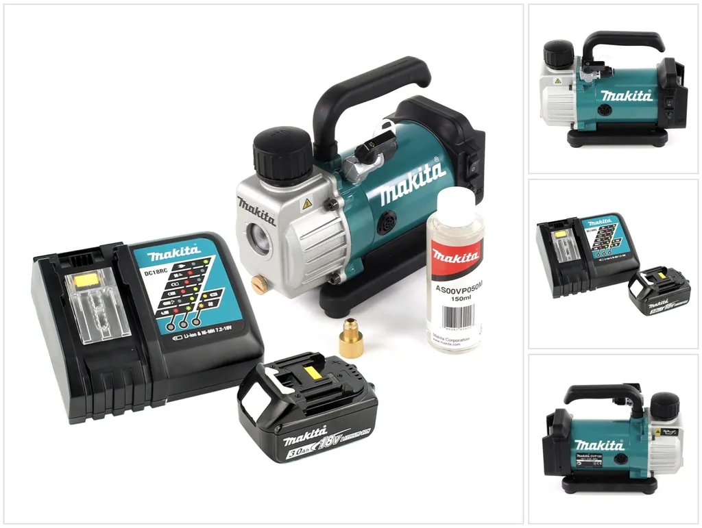 Makita DVP180RF1 Pompe à vide 18V avec batterie 3,0 Ah et chargeur