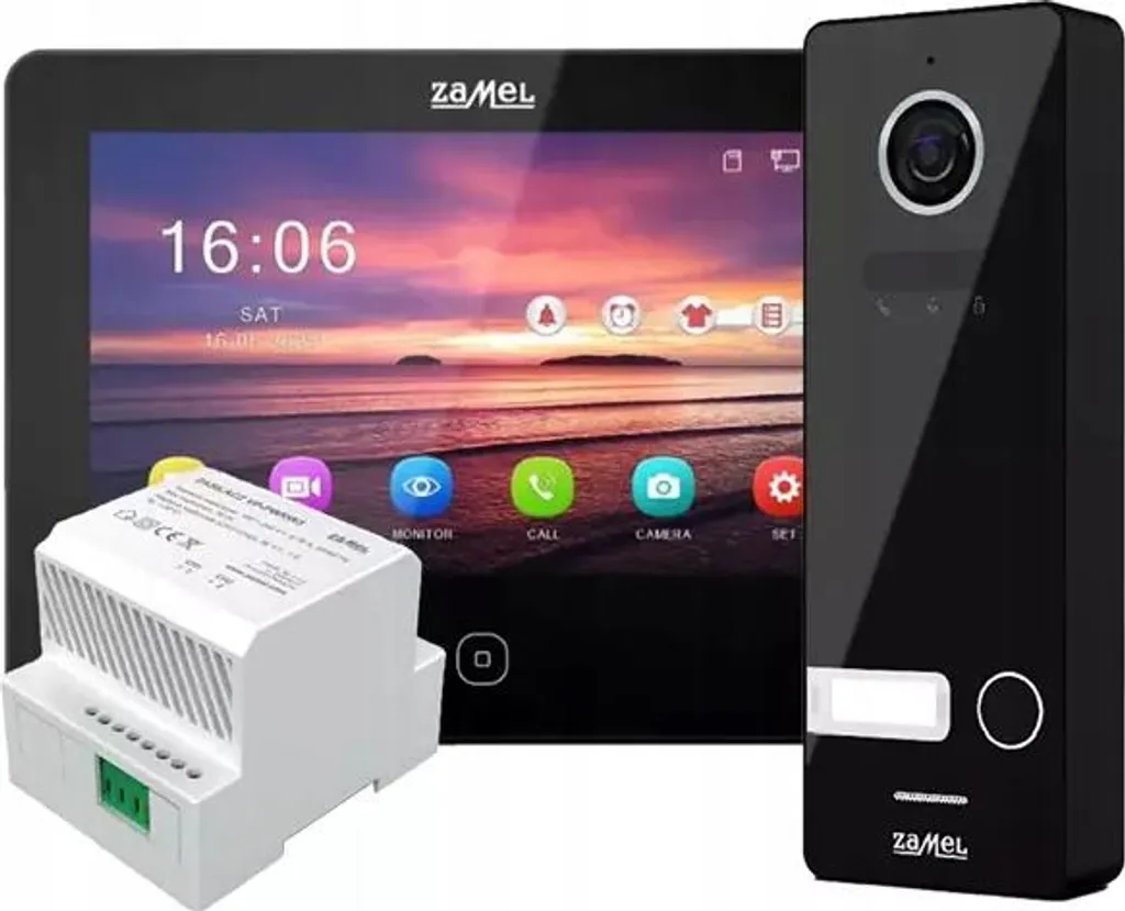 Portier vidéo HD IPS tactile WiFi noir à deux fils avec grand angle