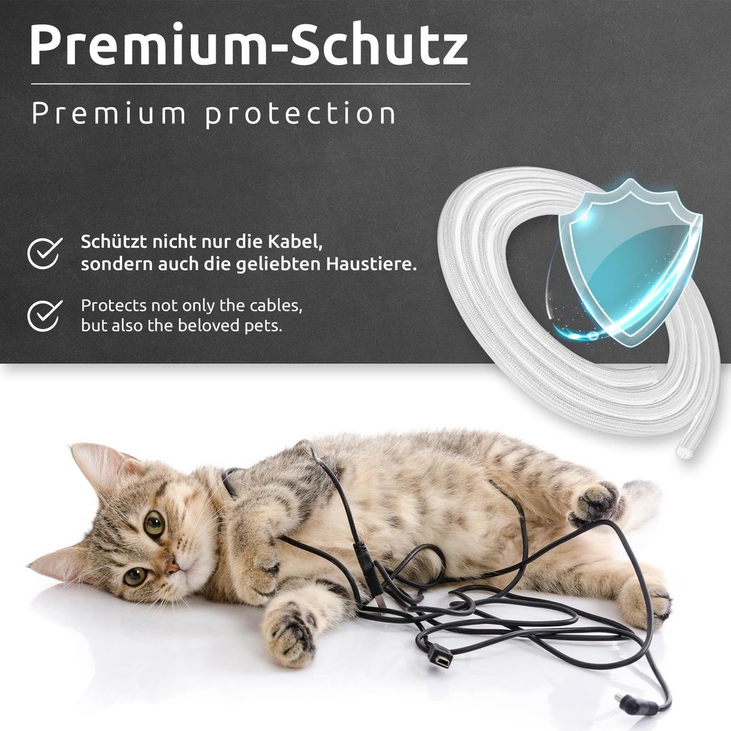 ECENCE Kabelschlauch 3m - Weiss - Kabelmanagement Produktbild 6