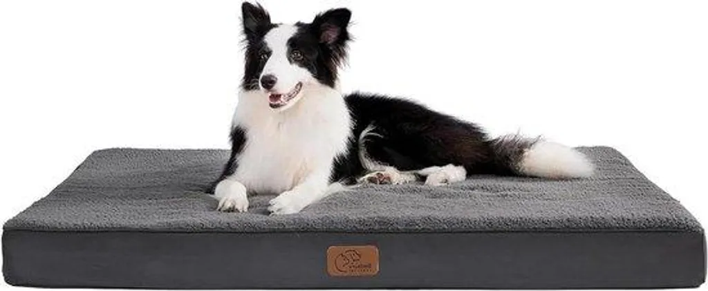 Lit orthopédique pour chien gris foncé 91x69x76 cm confort articulaire