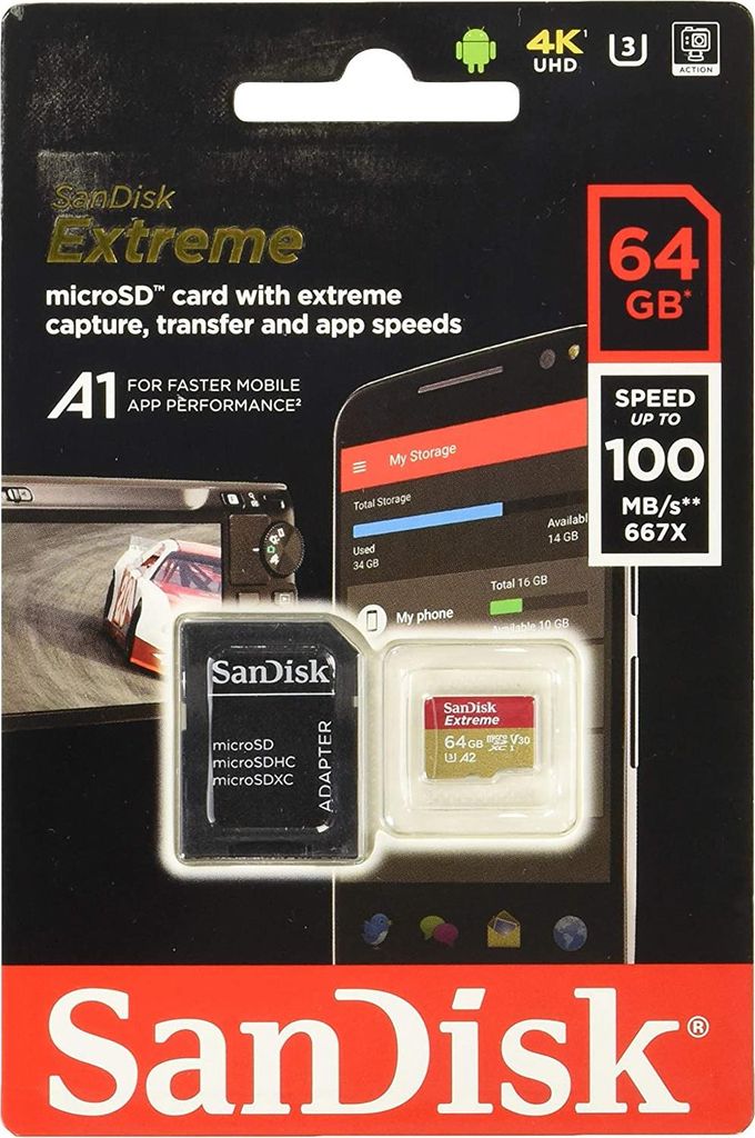 SanDisk Extreme - 64GB - MicroSDXC - Klasse 10 - UHS-I - Produktbild 
