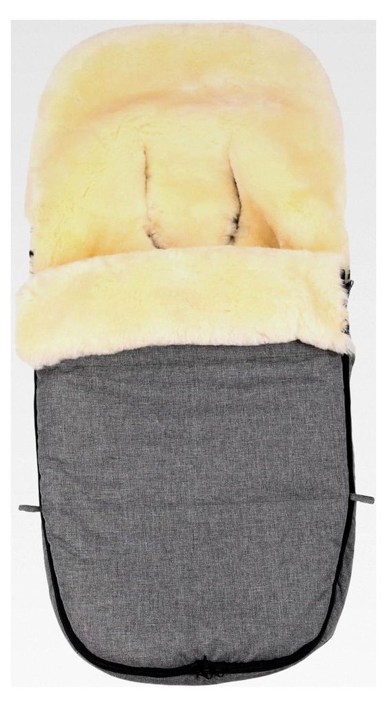 Baby Lammfellfußsack für Kinderwagen, kuscheliger Buggy-Fußsack, wind- und wasserdicht, thermoregulierend, Rundum-Reißverschluss, 90×50 cm (He...
