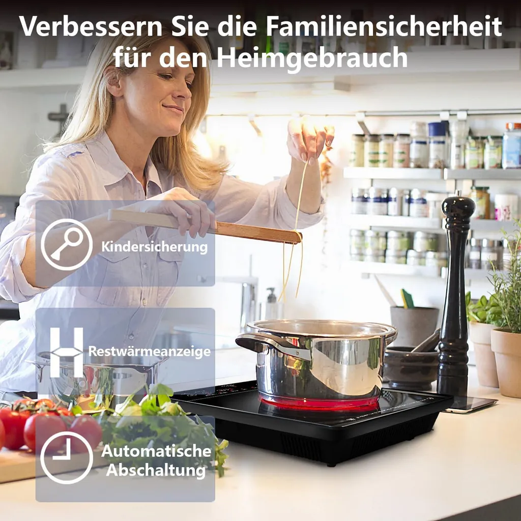 Table de cuisson noire multifonctionnelle design portable ultra fin - 5