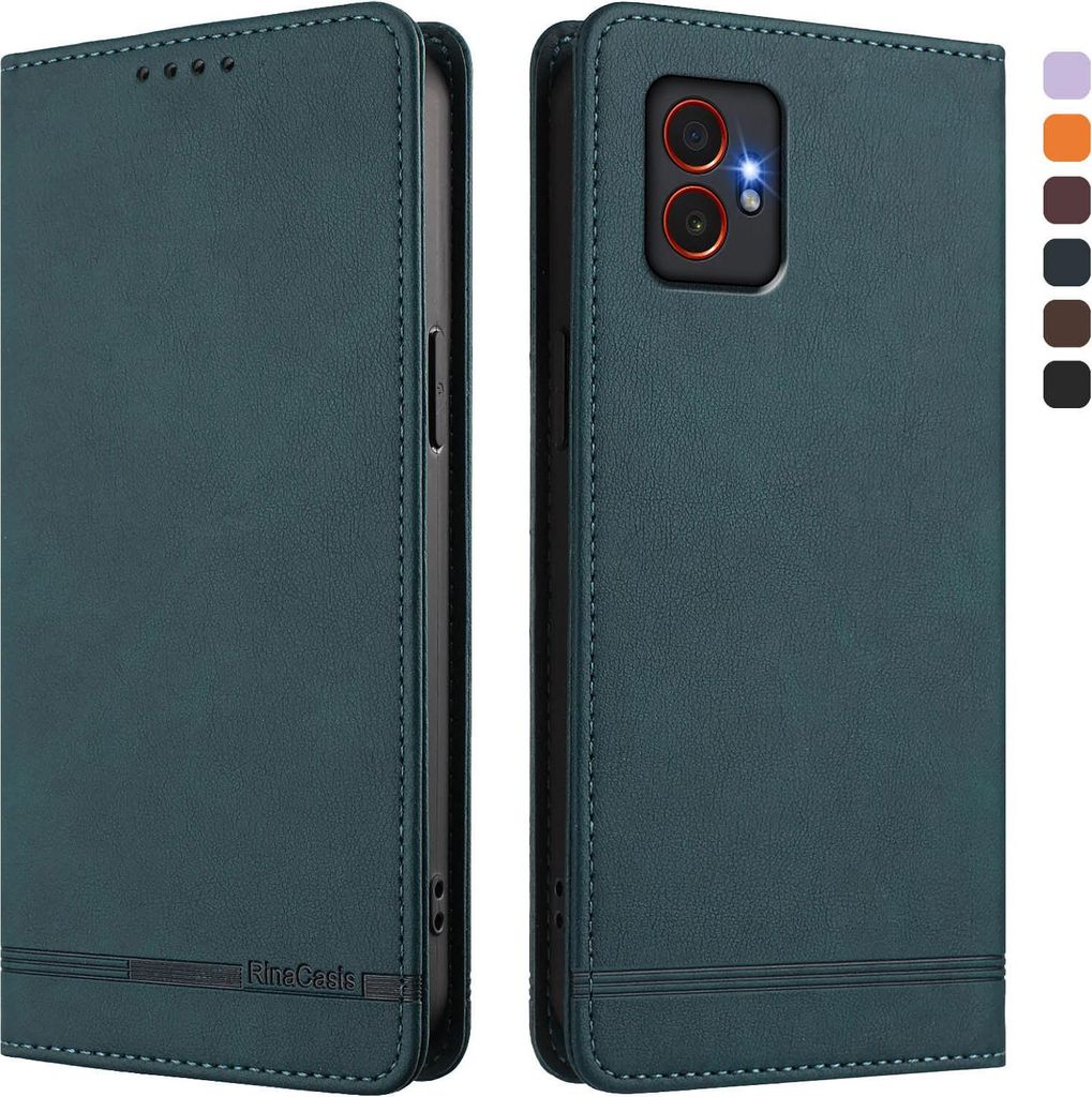 Hülle für Samsung Galaxy Xcover7 Pro, Retro Kunstleder Ständer Klapphülle mit Kartenfächer und Magnetische Grün