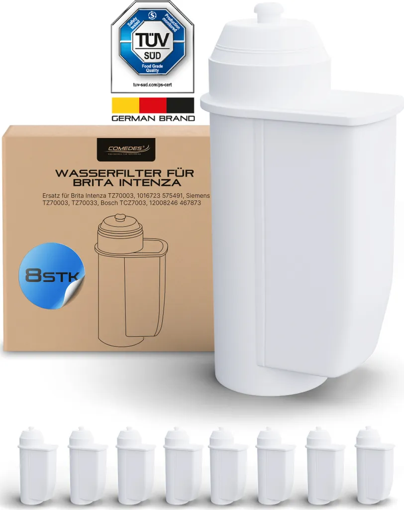 8x Filtri Comedes Ricambio per Siemens TZ70003 Brita Intenza Bosch TCZ7003
