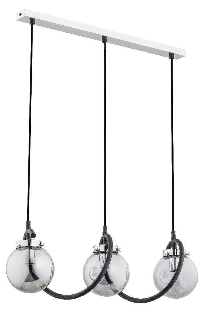 Suspension design métal et corde GOTTA noire 3 lumières style industriel