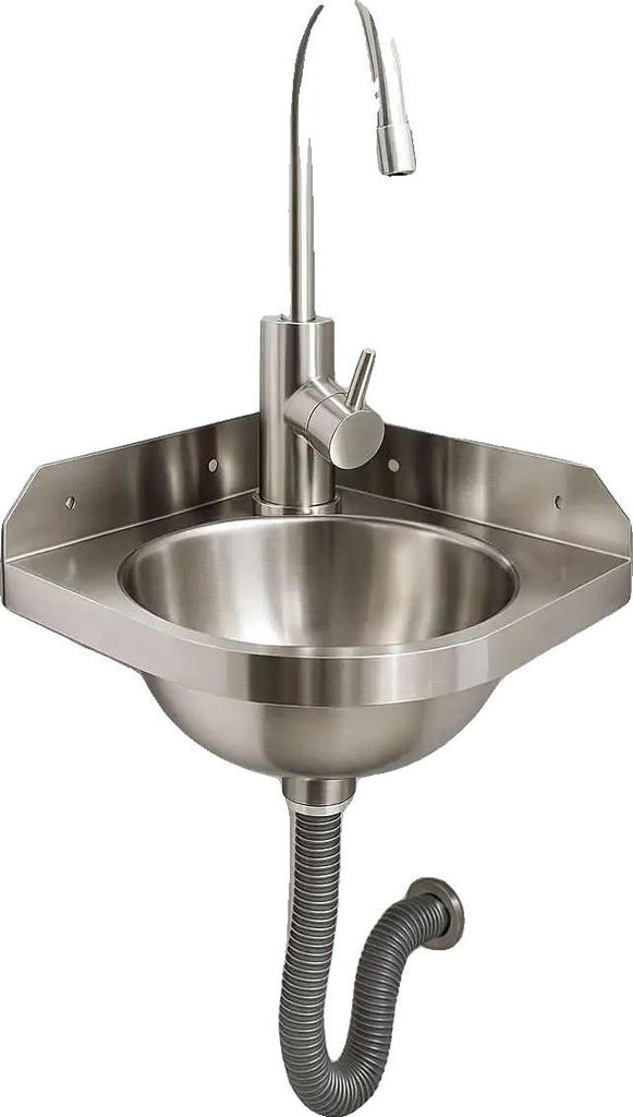 Spüle, Edelstahl, Wandmontage, Silber