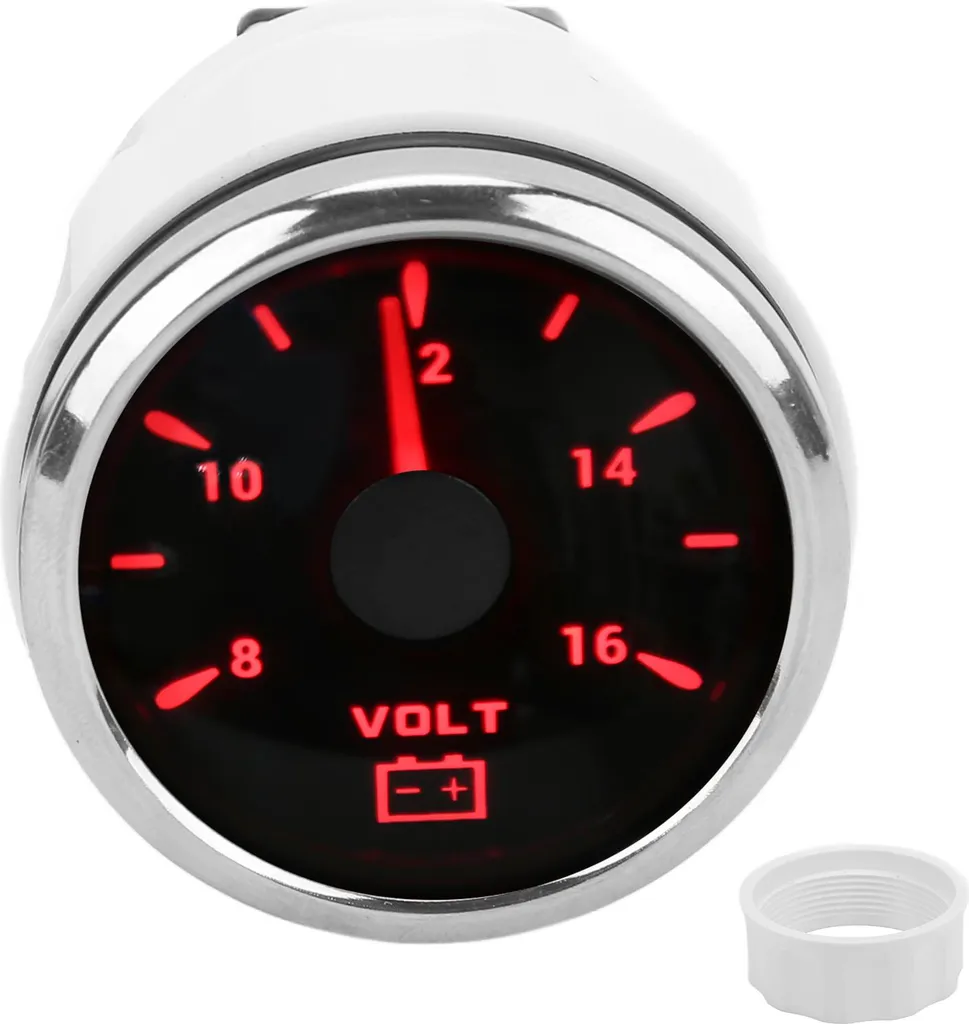 Voltmetro Barca 12V 52mm IP67 Impermeabile - Strumento Nautico Alta Precisione