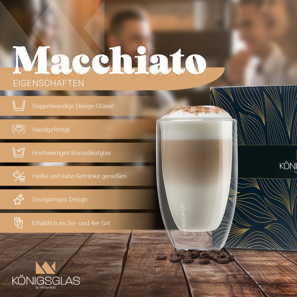 Königsglas Macchiato, Latte Macchiato-Gläser