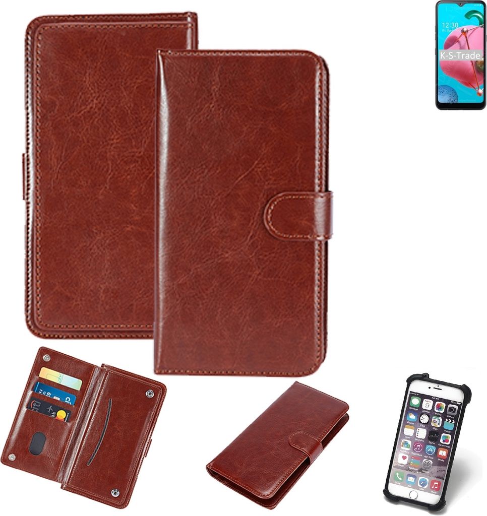K-S-Trade 360° Hülle kompatibel mit LG Electronics Reflect braun Kunstleder Case BookCase WalletCase Kunstlederederhülle Handyhülle, Rundumschutz