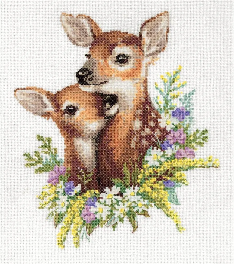 Kit Broderie Point de Croix Complet Panna Hirschbabies sans Stress
