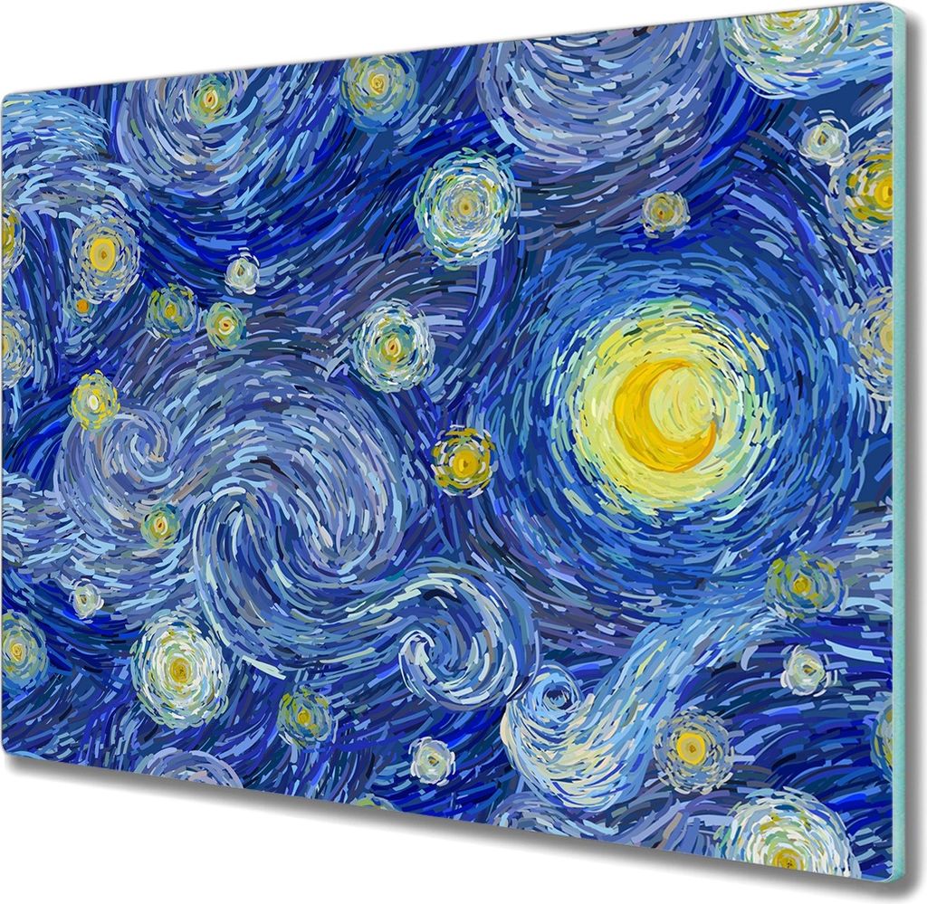Coloray Hackbrett Kochplattenabdeckung Herdabdeckplatte 60x52 cm Schneidebrett Küchenbrett - Sterne Nachthimmel