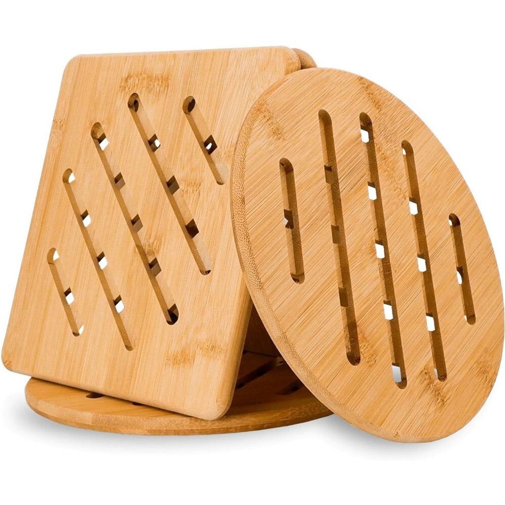 Hitzebeständiger topfuntersetzer,4er Set Bambus Produktbild 1